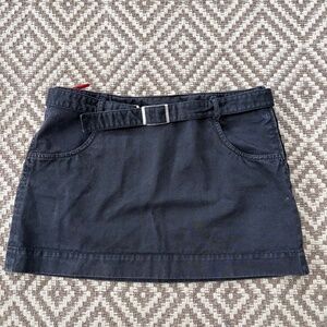 Prada Low Rise Cotton Black Mini Skirt